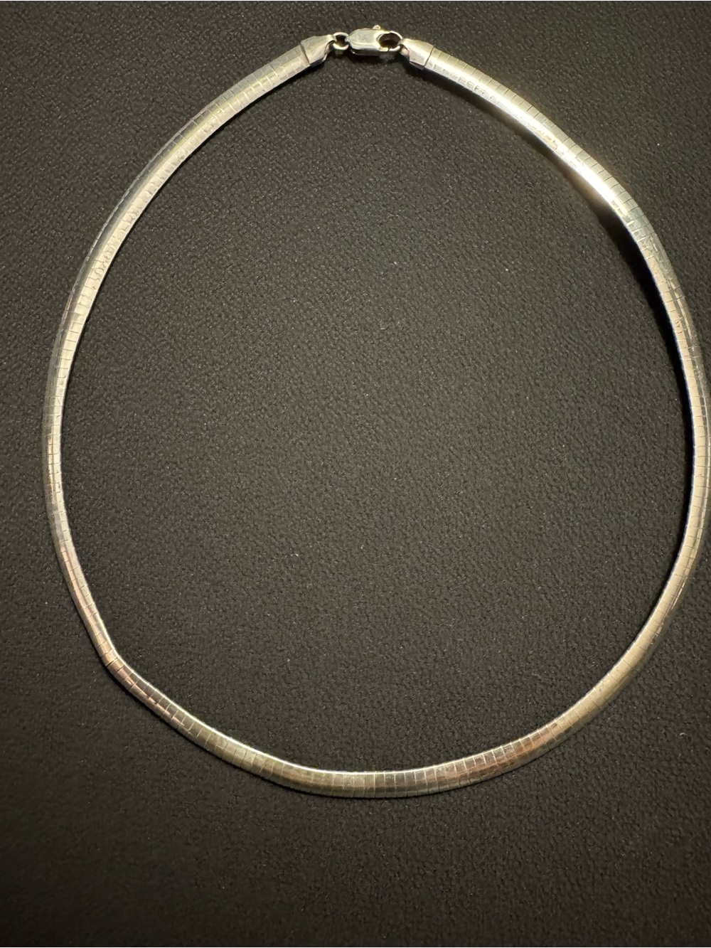 Heavy Italian Sterling Silver Omega Herringbone Necklace 18” - 27.48g